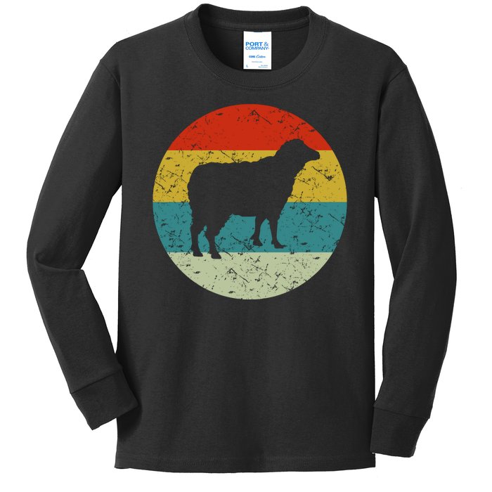 Retro Vintage Sheep Kids Long Sleeve Shirt