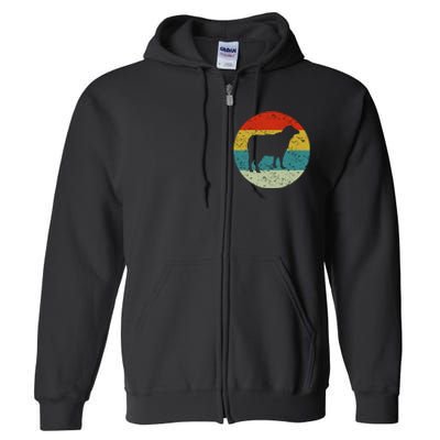 Retro Vintage Sheep Full Zip Hoodie