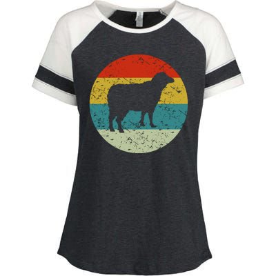 Retro Vintage Sheep Enza Ladies Jersey Colorblock Tee