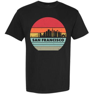 Retro Vintage San Francisco Skyline Emblem Garment-Dyed Heavyweight T-Shirt