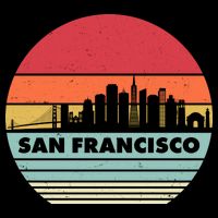 Retro Vintage San Francisco Skyline Emblem Long Sleeve Shirt