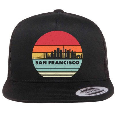 Retro Vintage San Francisco Skyline Emblem Flatbill Hat