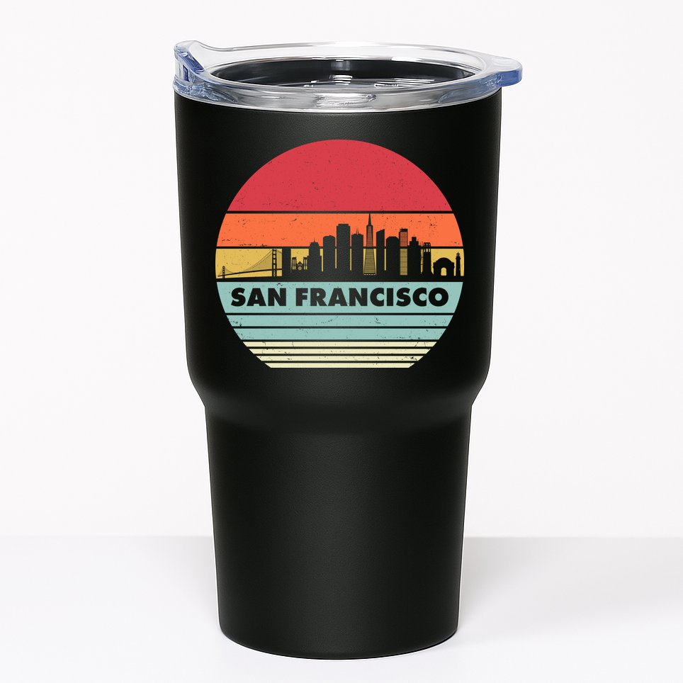 Retro Vintage San Francisco Skyline Emblem Tumbler