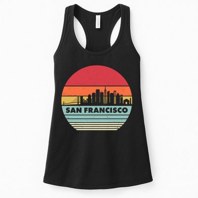 Retro Vintage San Francisco Skyline Emblem Womens Tank Top