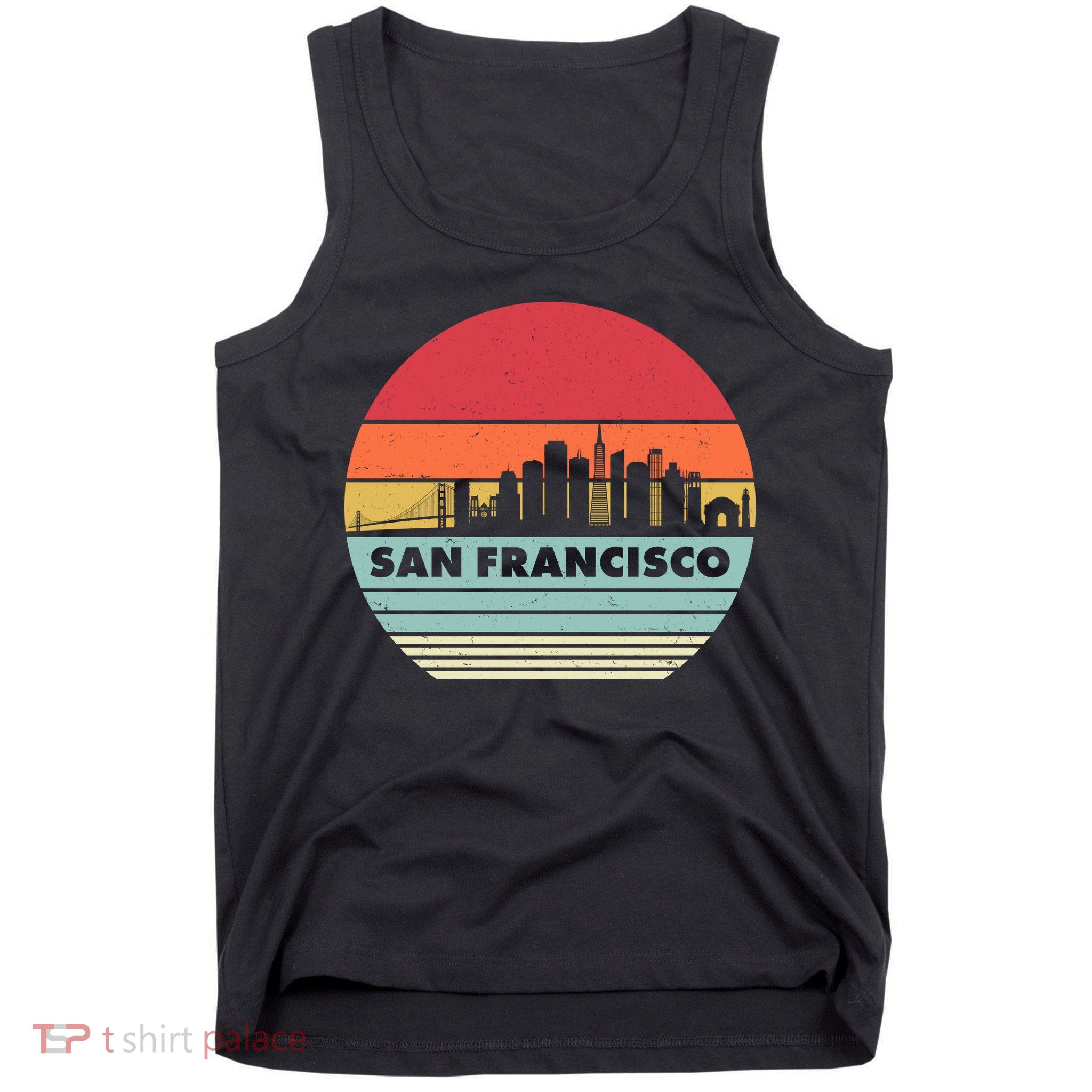 Retro Vintage San Francisco Skyline Emblem Tank Top
