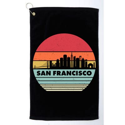 Retro Vintage San Francisco Skyline Emblem Golf Towel