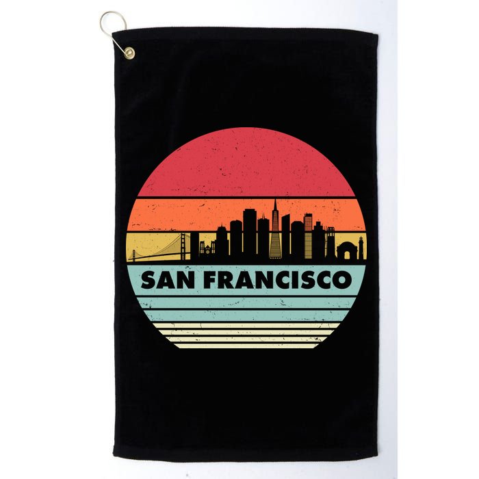 Retro Vintage San Francisco Skyline Emblem Golf Towel
