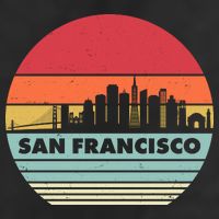 Retro Vintage San Francisco Skyline Emblem Golf Towel
