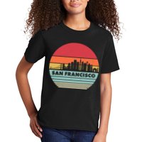 Retro Vintage San Francisco Skyline Emblem Kids T-Shirt