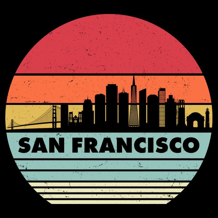 Retro Vintage San Francisco Skyline Emblem Kids T-Shirt