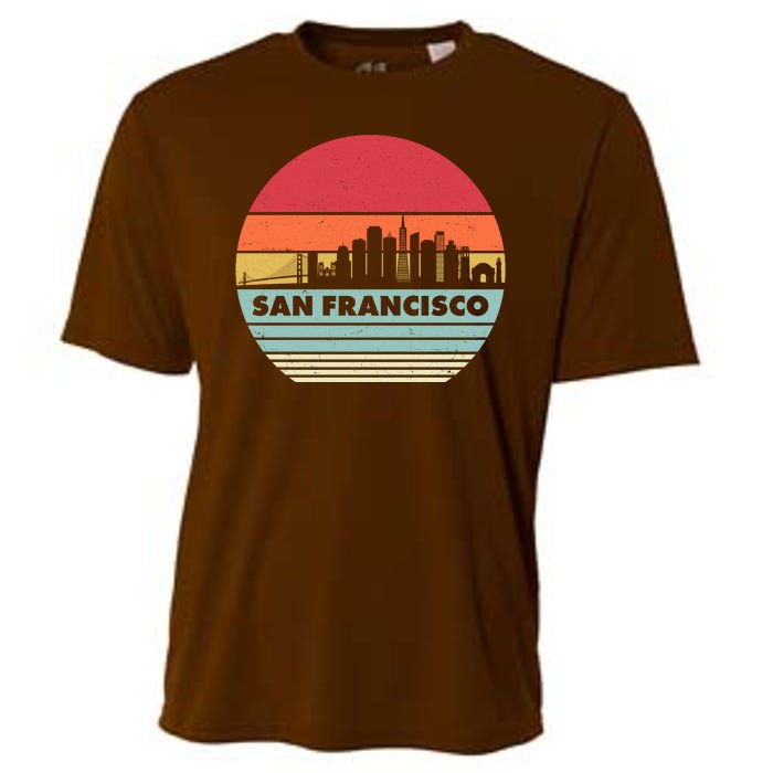 Retro Vintage San Francisco Skyline Emblem Cooling Performance Crew T-Shirt