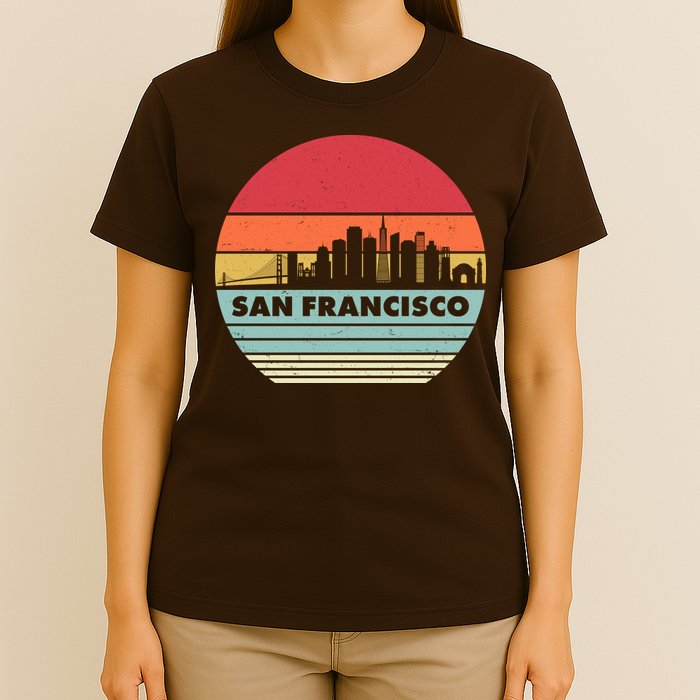 Retro Vintage San Francisco Skyline Emblem T-Shirt