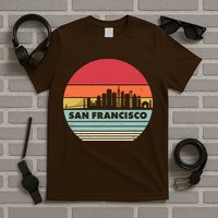 Retro Vintage San Francisco Skyline Emblem T-Shirt