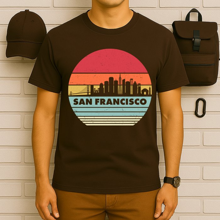 Retro Vintage San Francisco Skyline Emblem T-Shirt
