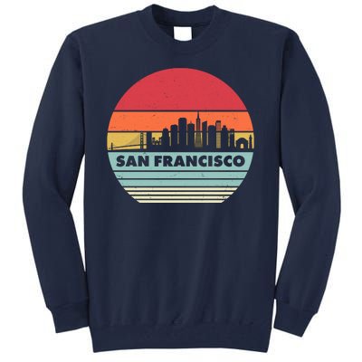 Retro Vintage San Francisco Skyline Emblem Tall Sweatshirt