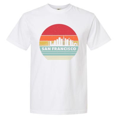 Retro Vintage San Francisco Skyline Emblem Garment-Dyed Heavyweight T-Shirt