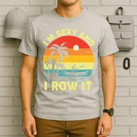 Retro Vintage Sunset I'm Sexy And I Row It Canoe Kayaking  T-Shirt