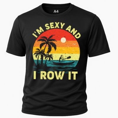 Retro Vintage Sunset I'm Sexy And I Row It Canoe Kayaking  Performance Shirt