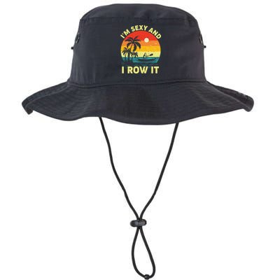 Retro Vintage Sunset I'm Sexy And I Row It Canoe Kayaking  Bucket Hat