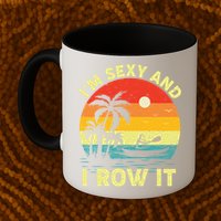 Retro Vintage Sunset I'm Sexy And I Row It Canoe Kayaking  Mug