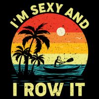 Retro Vintage Sunset I'm Sexy And I Row It Canoe Kayaking  Mug