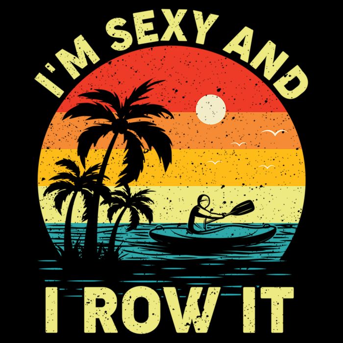 Retro Vintage Sunset I'm Sexy And I Row It Canoe Kayaking  Womens Tank Top