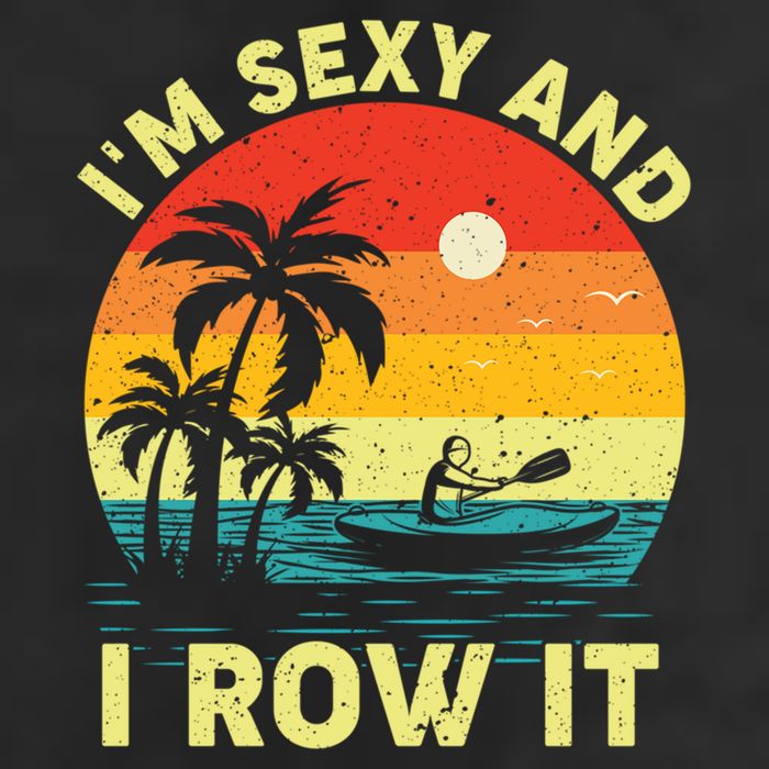 Retro Vintage Sunset I'm Sexy And I Row It Canoe Kayaking  Golf Towel