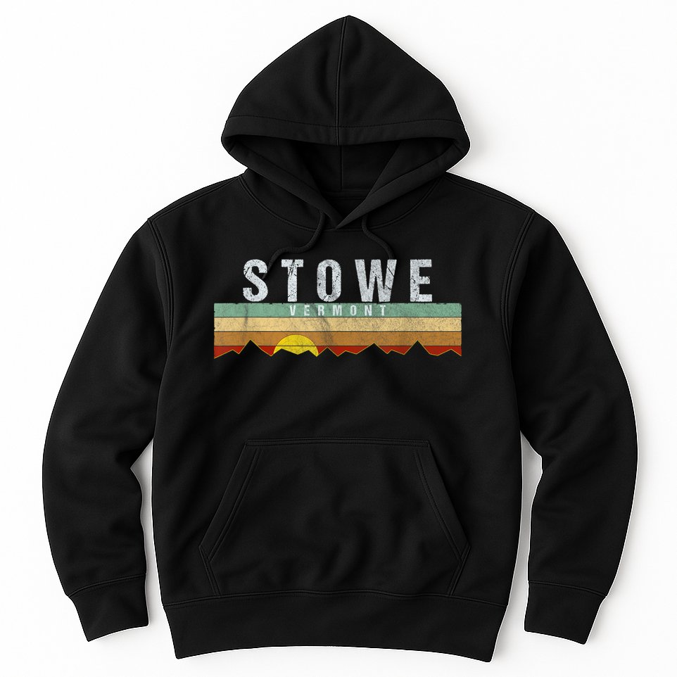 Retro Vintage Stowe Vermont Hoodie