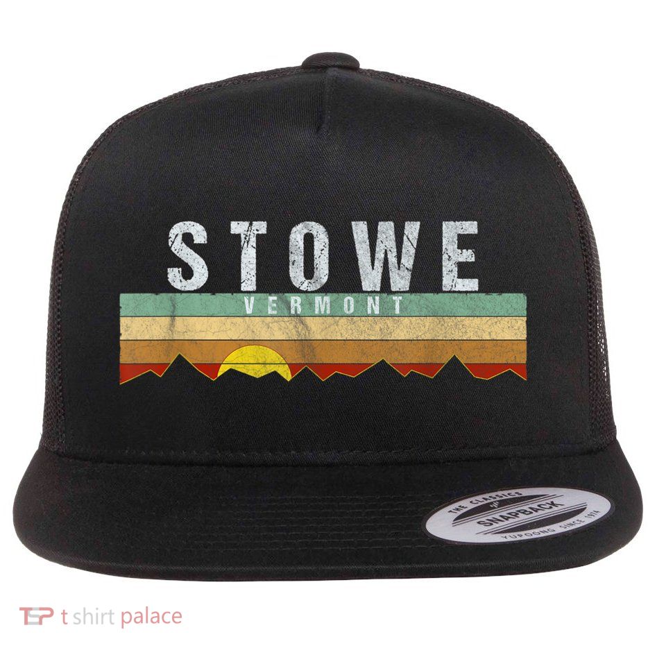 Retro Vintage Stowe Vermont Flatbill Hat