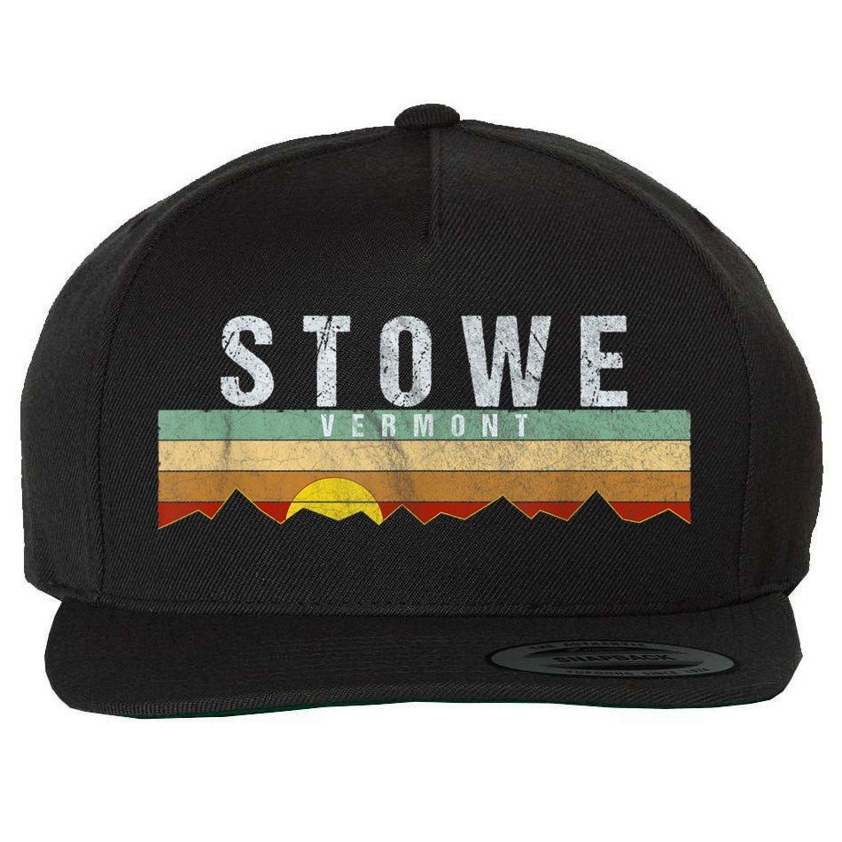 Retro Vintage Stowe Vermont Wool Snapback Cap