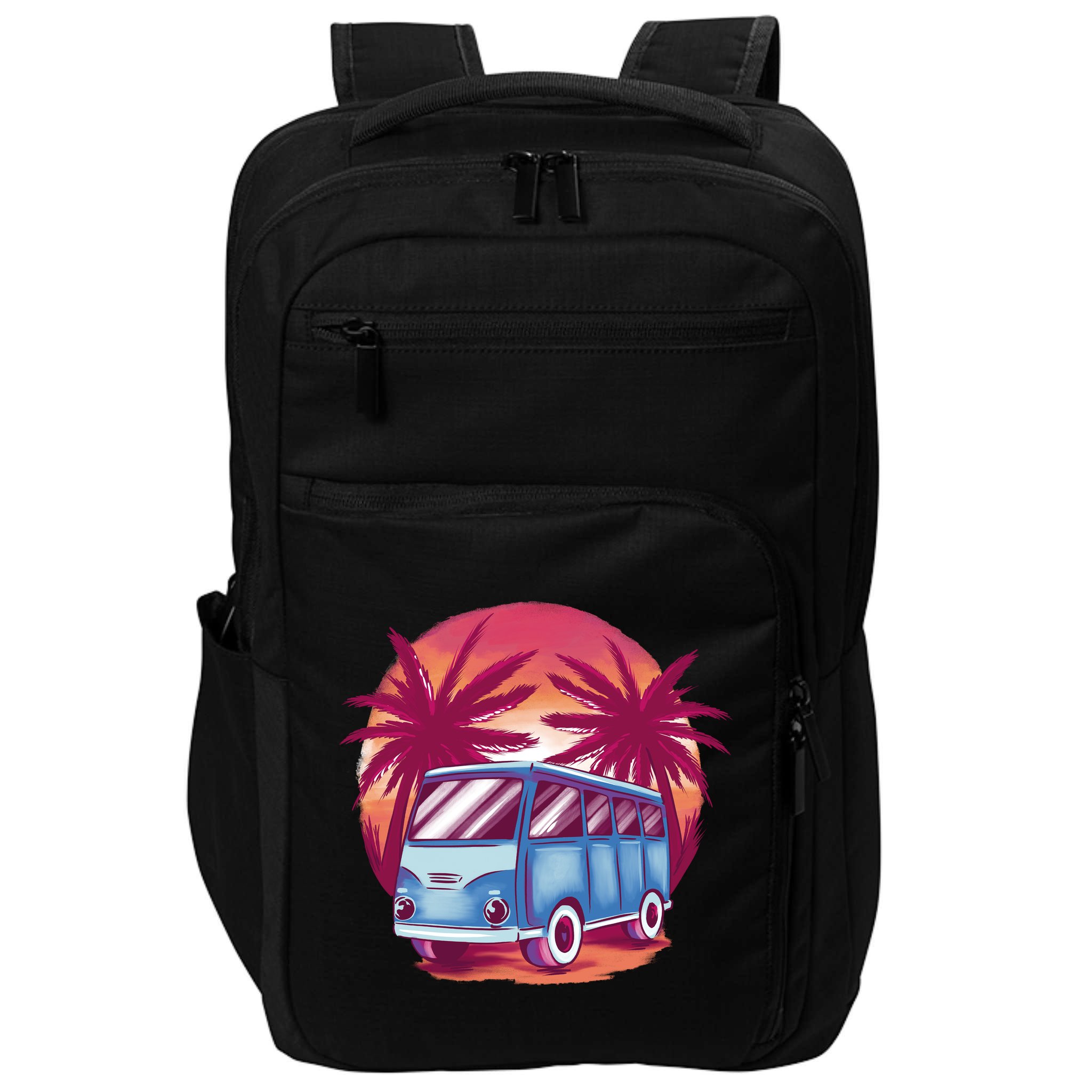 Retro Van Sunset Beach Impact Tech Backpack