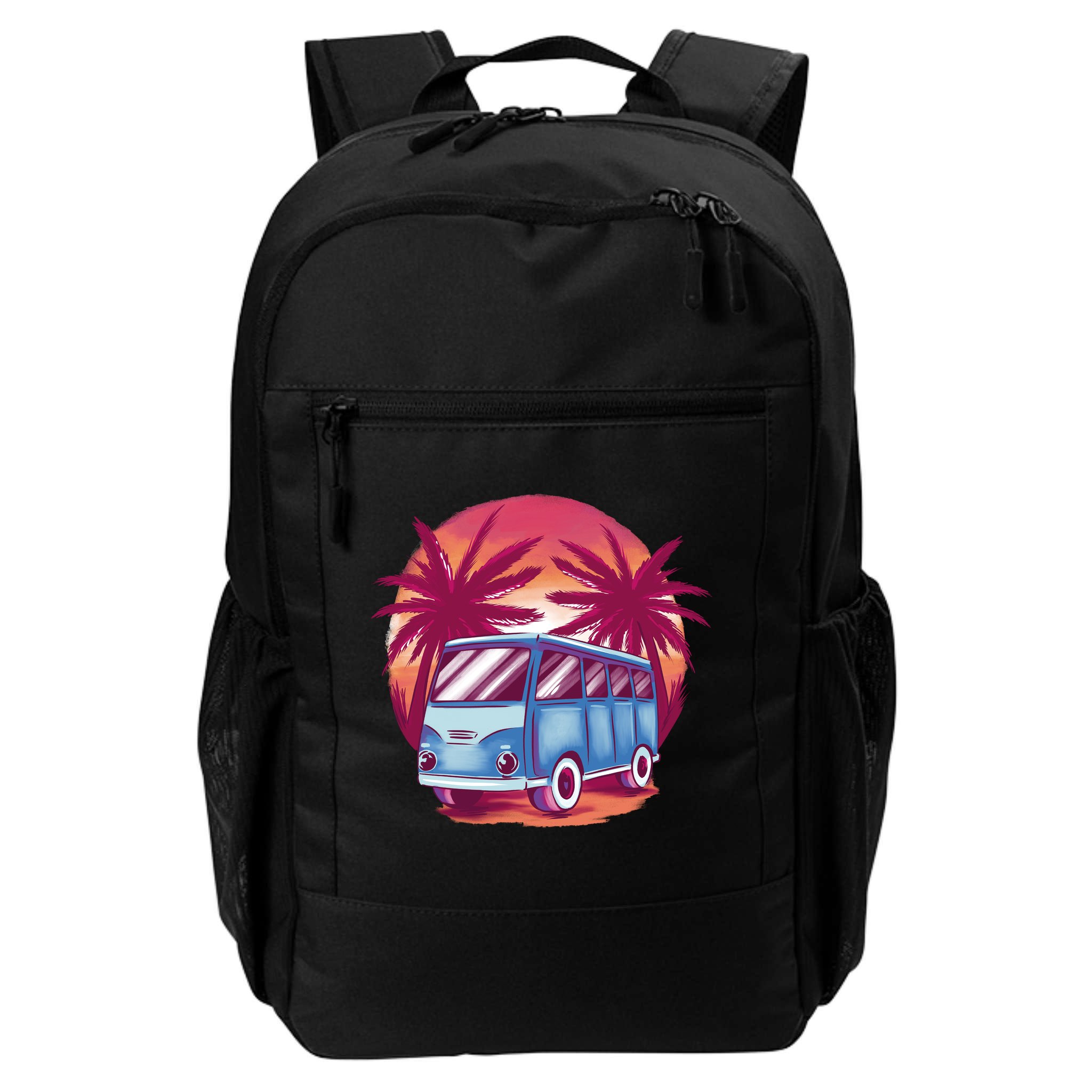 Retro Van Sunset Beach Backpack
