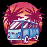 Retro Van Sunset Beach Backpack
