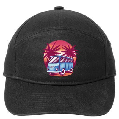 Retro Van Sunset Beach 7-Panel Snapback Hat