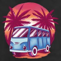 Retro Van Sunset Beach Adult Drive Performance Visor