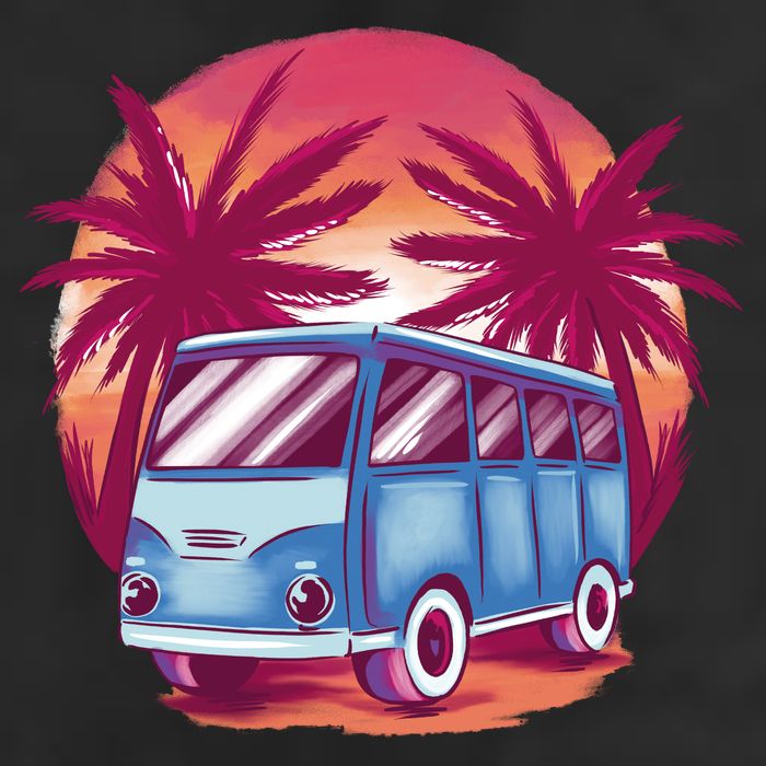Retro Van Sunset Beach Adult Drive Performance Visor