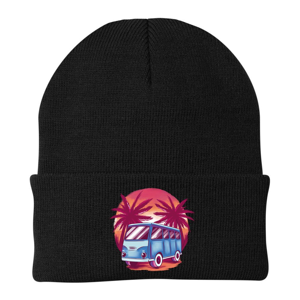 Retro Van Sunset Beach Beanie