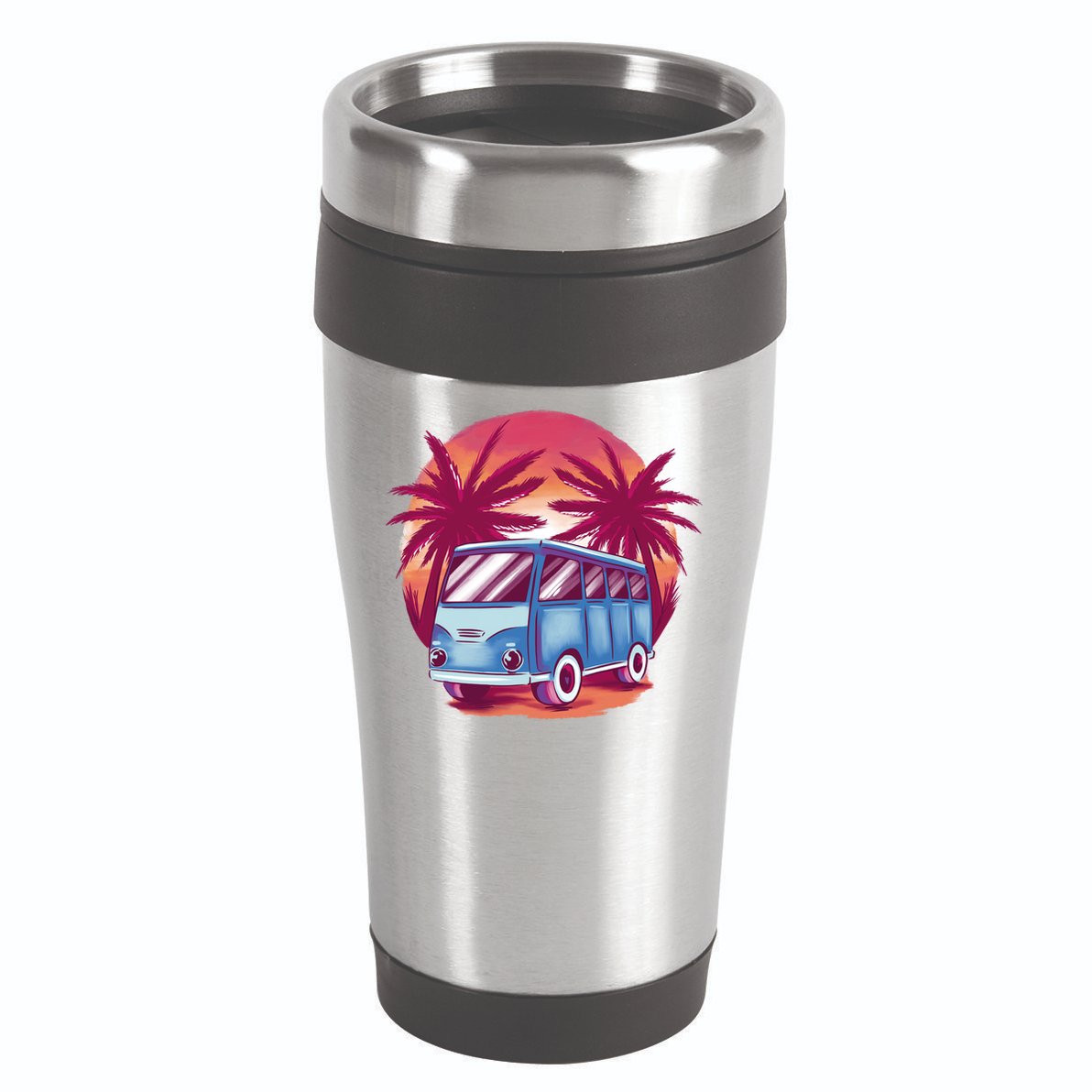 Retro Van Sunset Beach 16oz Travel Tumbler