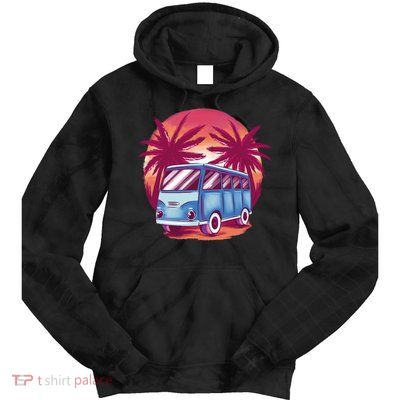Retro Van Sunset Beach Tie Dye Hoodie