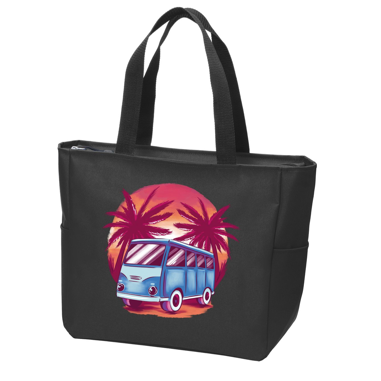 Retro Van Sunset Beach Zip Tote Bag