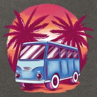 Retro Van Sunset Beach Cotton Canvas Backpack
