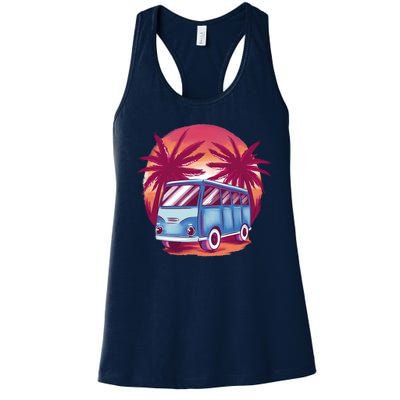 Retro Van Sunset Beach Women's Racerback Tank