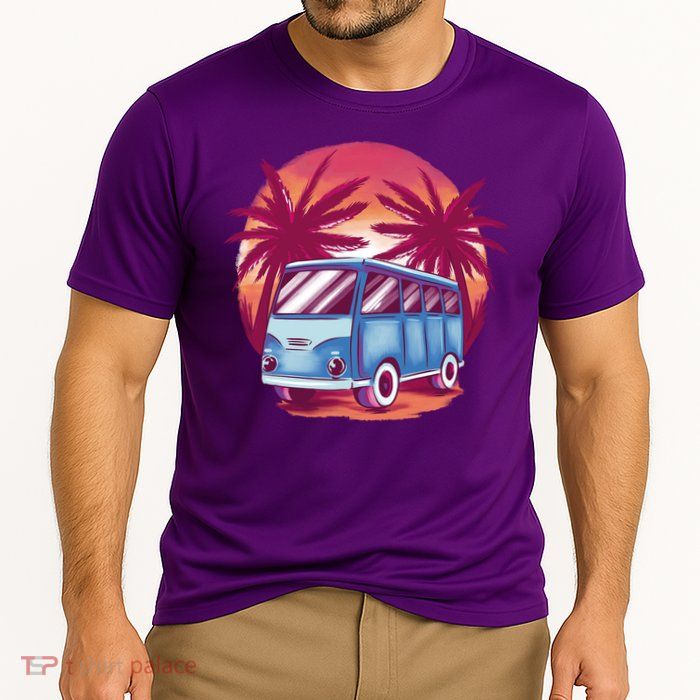 Retro Van Sunset Beach Performance Shirt