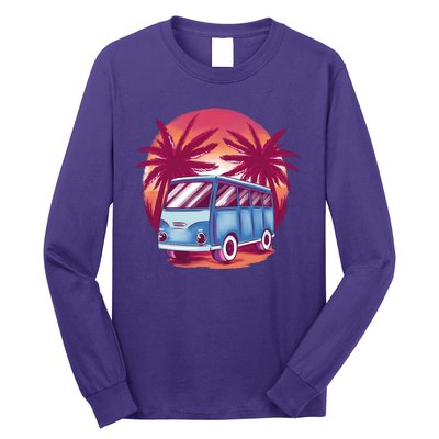 Retro Van Sunset Beach Long Sleeve Shirt