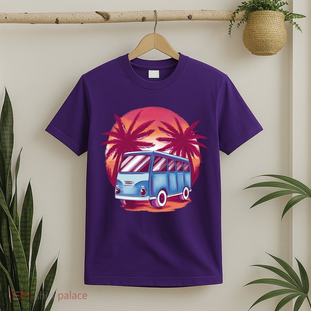 Retro Van Sunset Beach T-Shirt