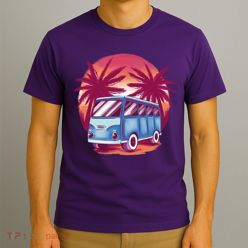 Retro Van Sunset Beach T-Shirt