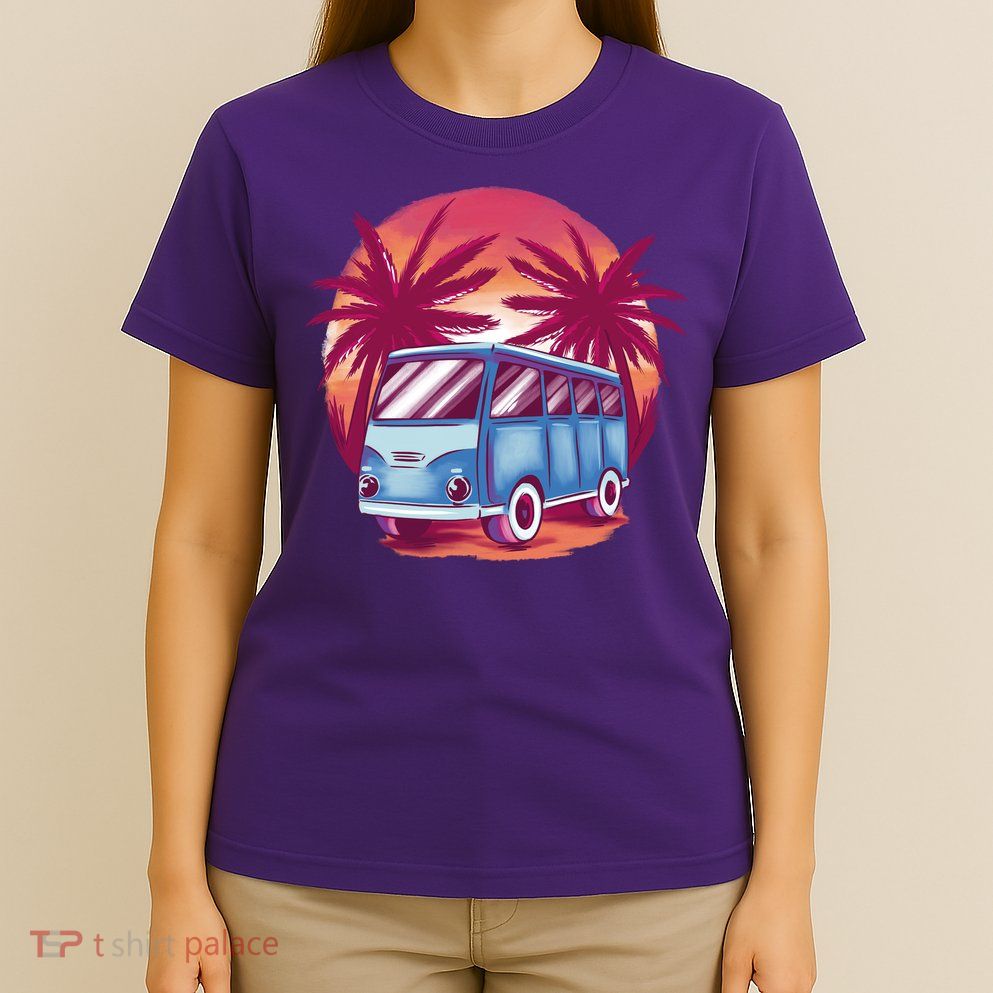 Retro Van Sunset Beach T-Shirt