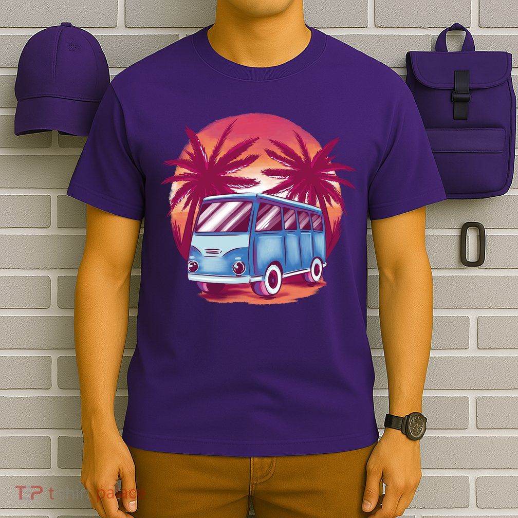 Retro Van Sunset Beach T-Shirt
