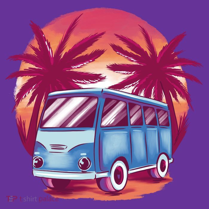 Retro Van Sunset Beach T-Shirt
