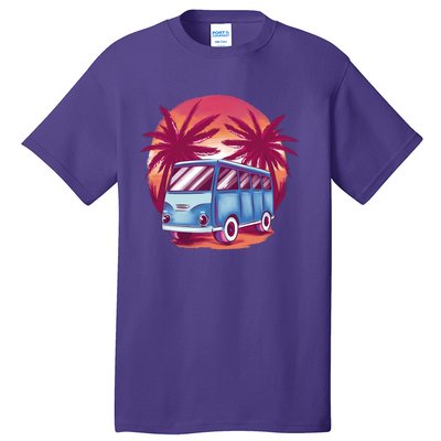 Retro Van Sunset Beach Tall T-Shirt